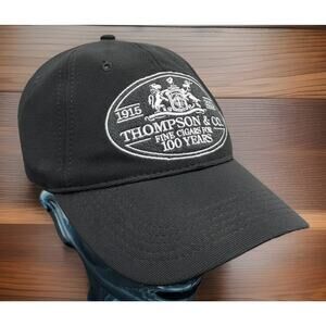 Thompson Co Fine Cigars 100 Years Anniversary Black Rare Strapback Hat Cap New